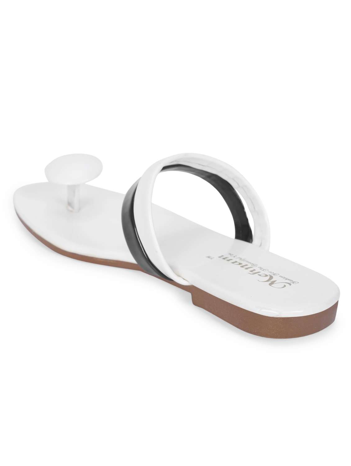 white solid toe separator slip on flats  - 19895699 -  Standard Image - 2