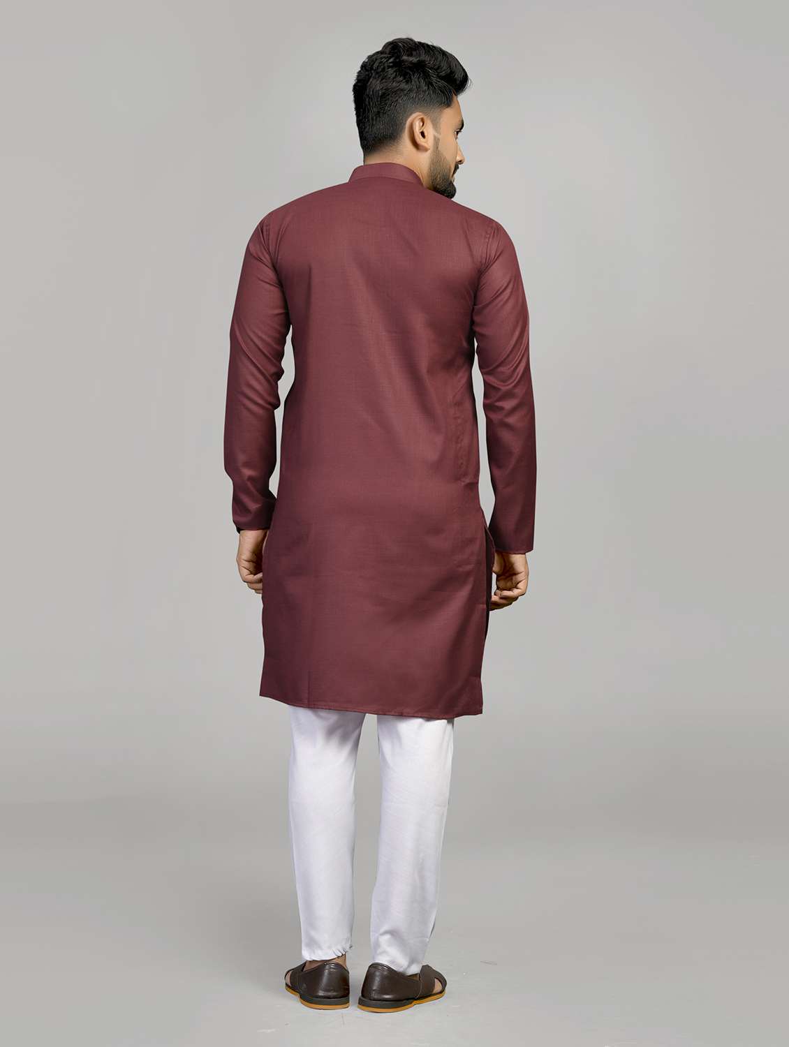 men pack of 2 solid mandarin neck long kurta - 19895909 -  Standard Image - 2