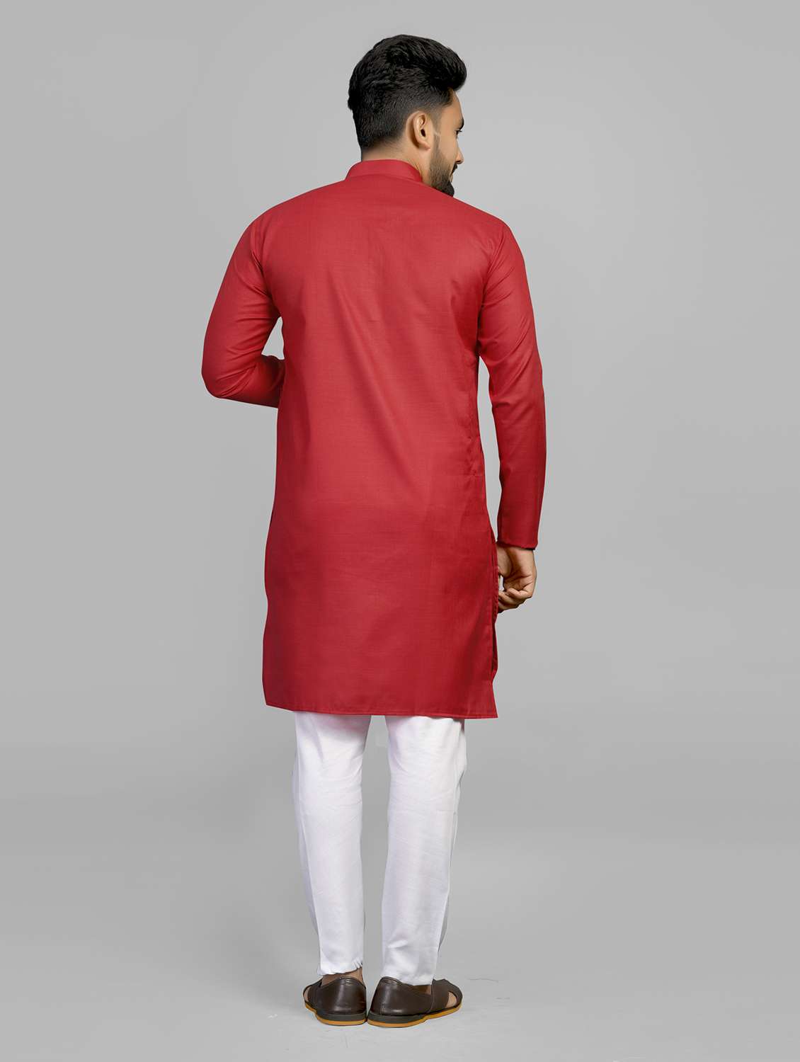 men pack of 2 solid mandarin neck long kurta - 19895911 - Standard Image - 2