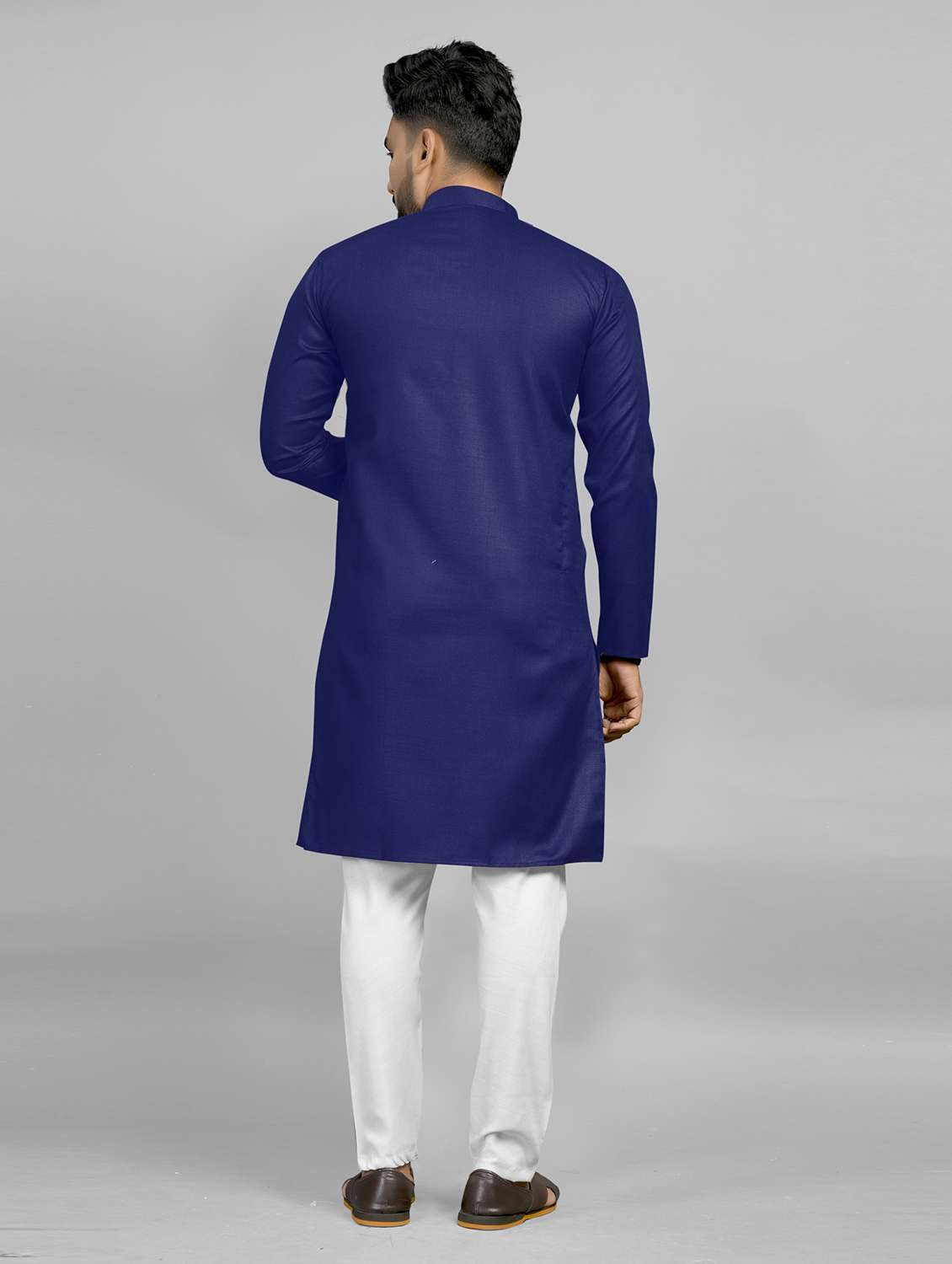 men pack of 2 solid mandarin neck long kurta - 19895916 -  Standard Image - 2