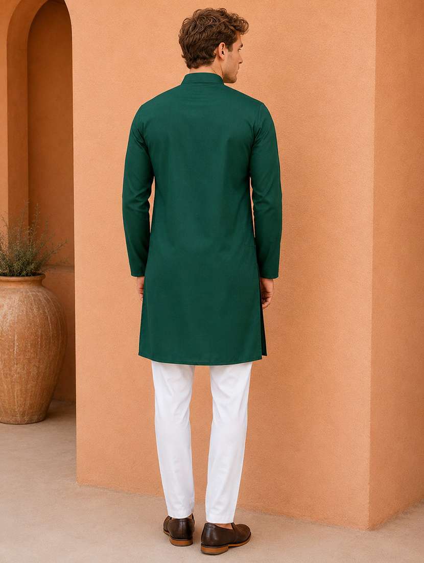 men pack of 2 solid mandarin neck kurta - 19895936 -  Standard Image - 2
