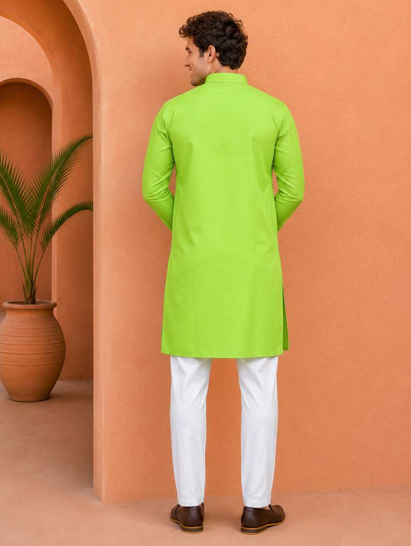 men pack of 2 solid mandarin neck kurta - 19895944 -  Standard Image - 2