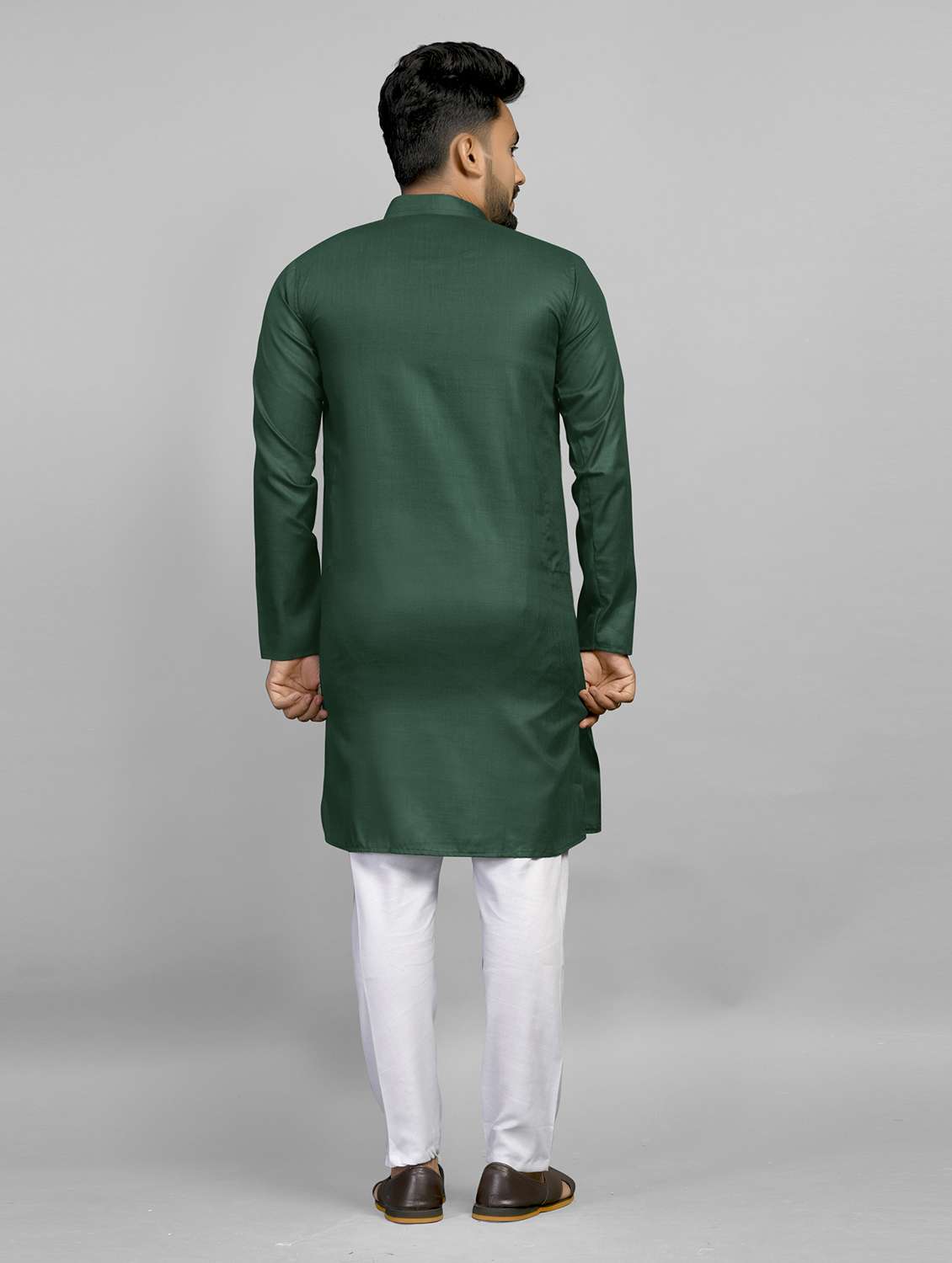 men pack of 2 solid mandarin neck kurta - 19895945 -  Standard Image - 2