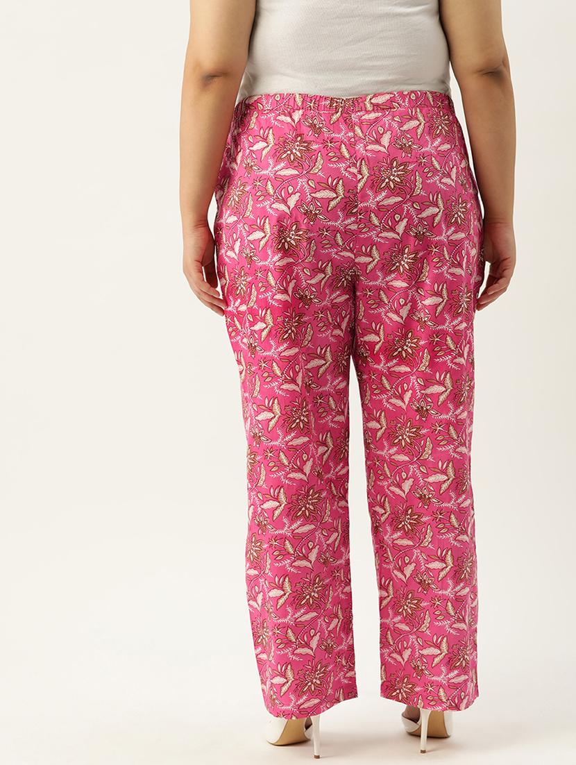 women printed flat front wide leg trouser - 19896874 - Standard Image - 2