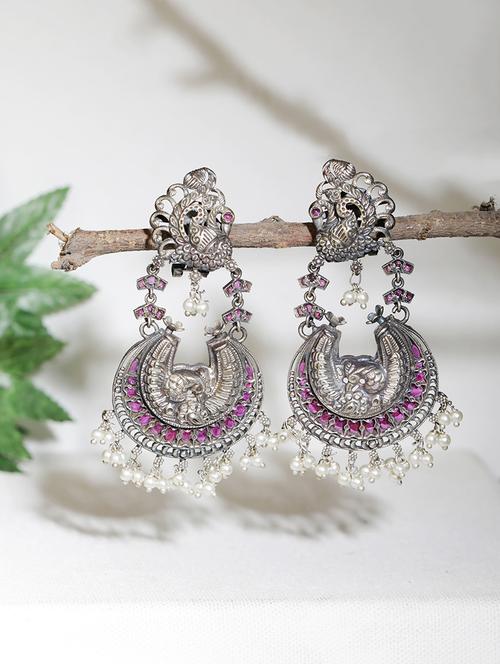 pink brass chandballi earring - 19897192 - Standard Image - 0