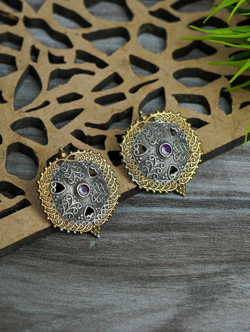 pink brass studs earring - 19897196 - Zoom Image - 0