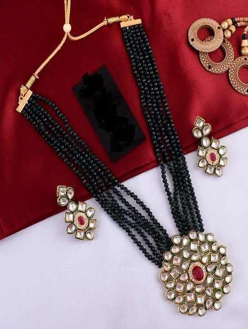 tjc beads studded brass jewellery set - 19898361 -  Standard Image - 0
