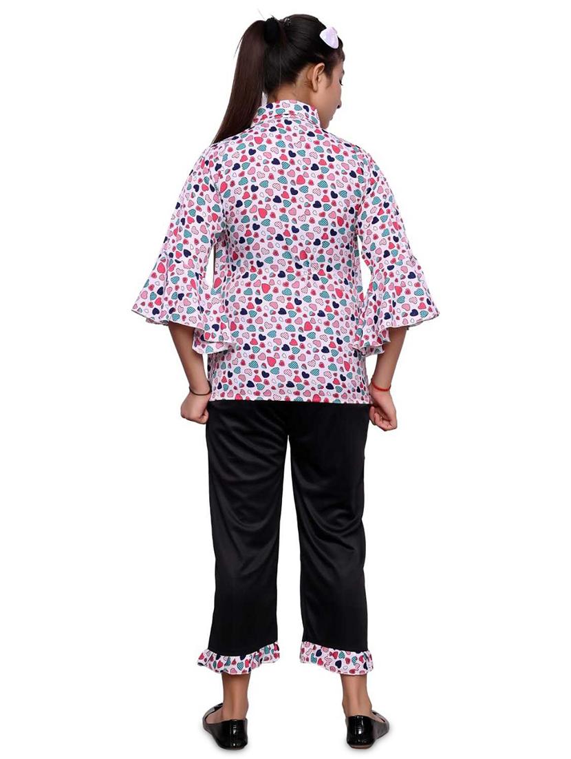 multi colored printed bell sleeves twin sets - 19899608 - Standard Image - 2