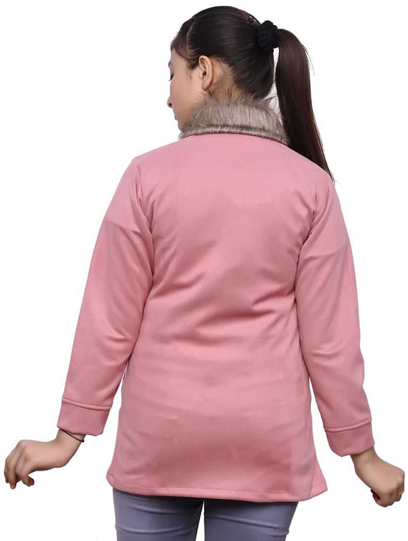 girls pink solid long sleeve jacket - 19899853 - Standard Image - 2