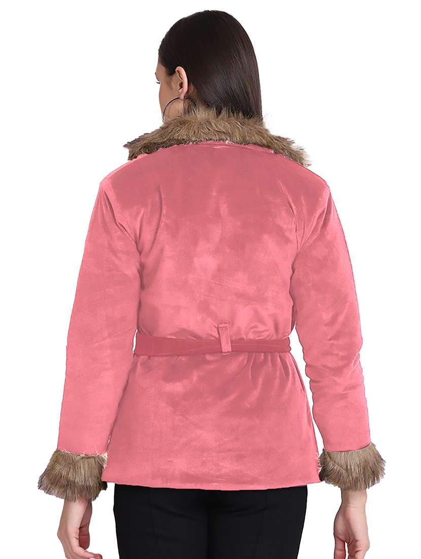 pink faux fur jacket - 19899855 - Standard Image - 2