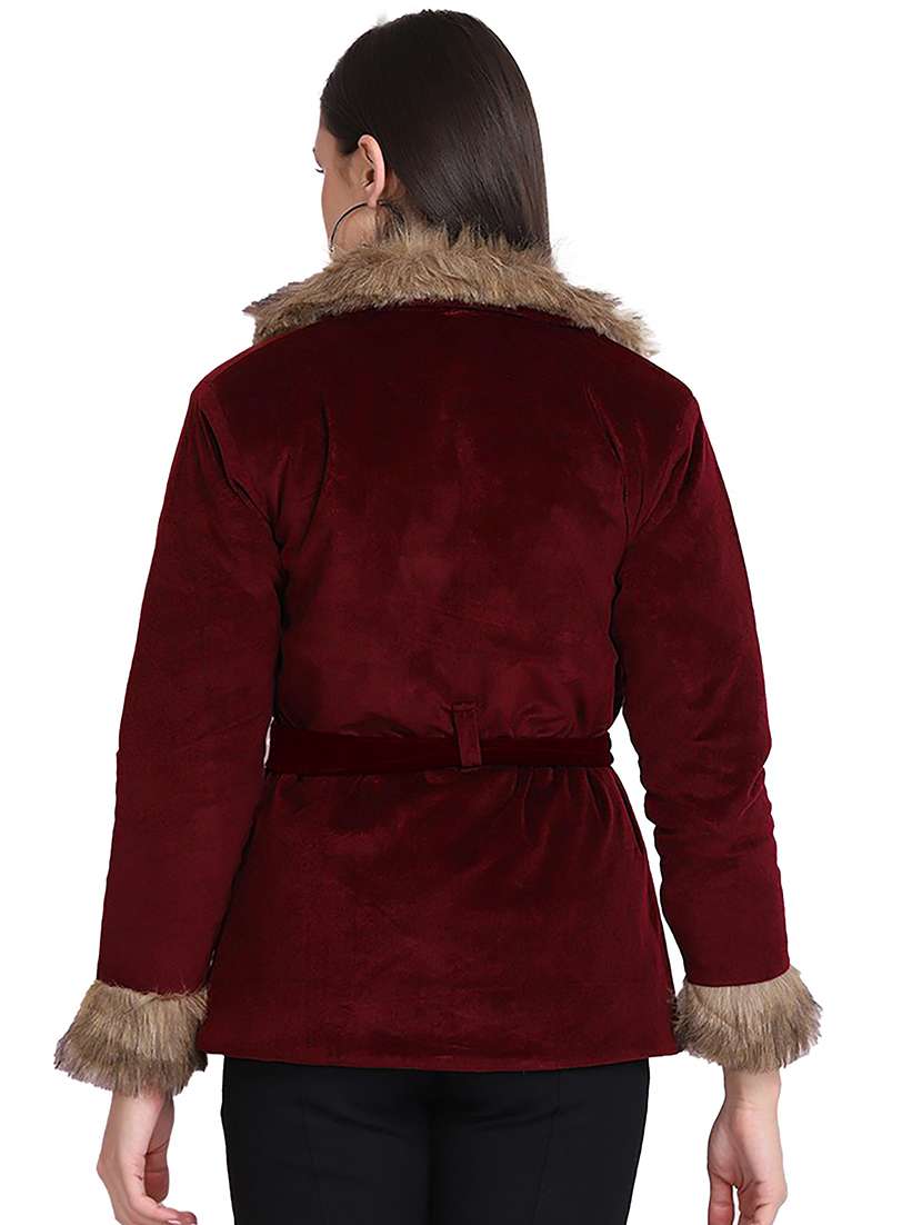 red faux fur jacket - 19899856 - Standard Image - 2