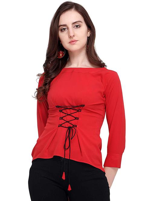 women's straight boat neck top - 19899934 - Standard Image - 0