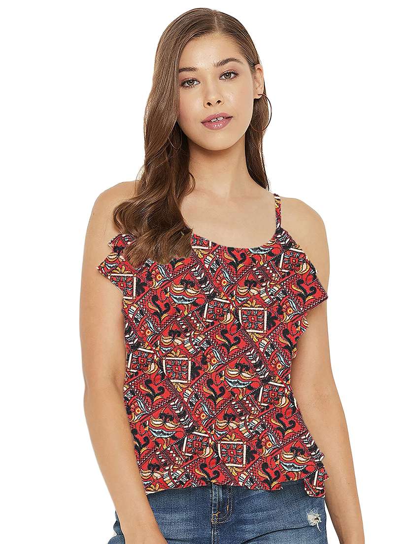 women's straight shoulder strap top