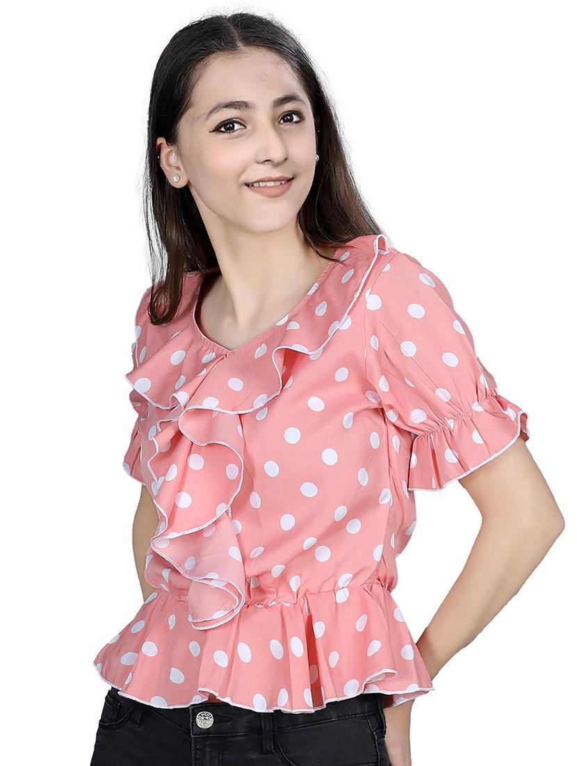 women's ruffle v neck top - 19899978 - Zoom Image - 0