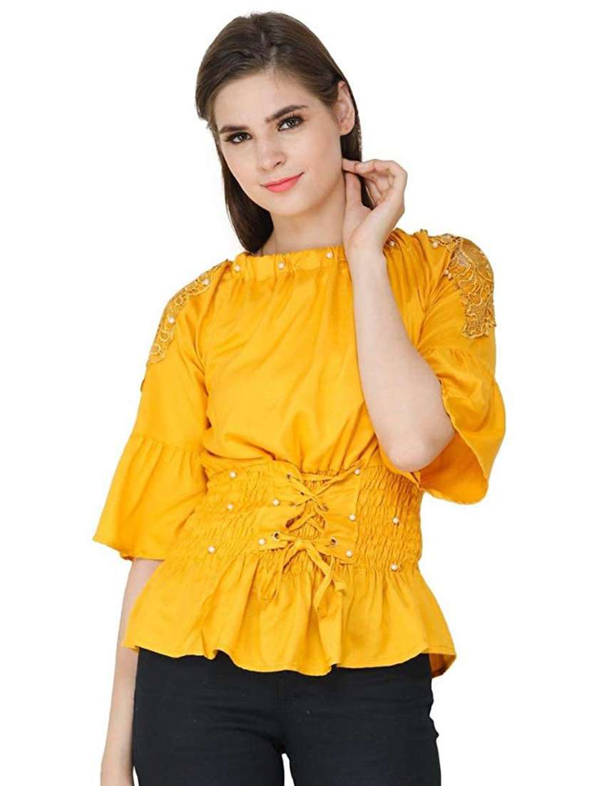women's peplum mock neck top - 19899983 -  Zoom Image - 0