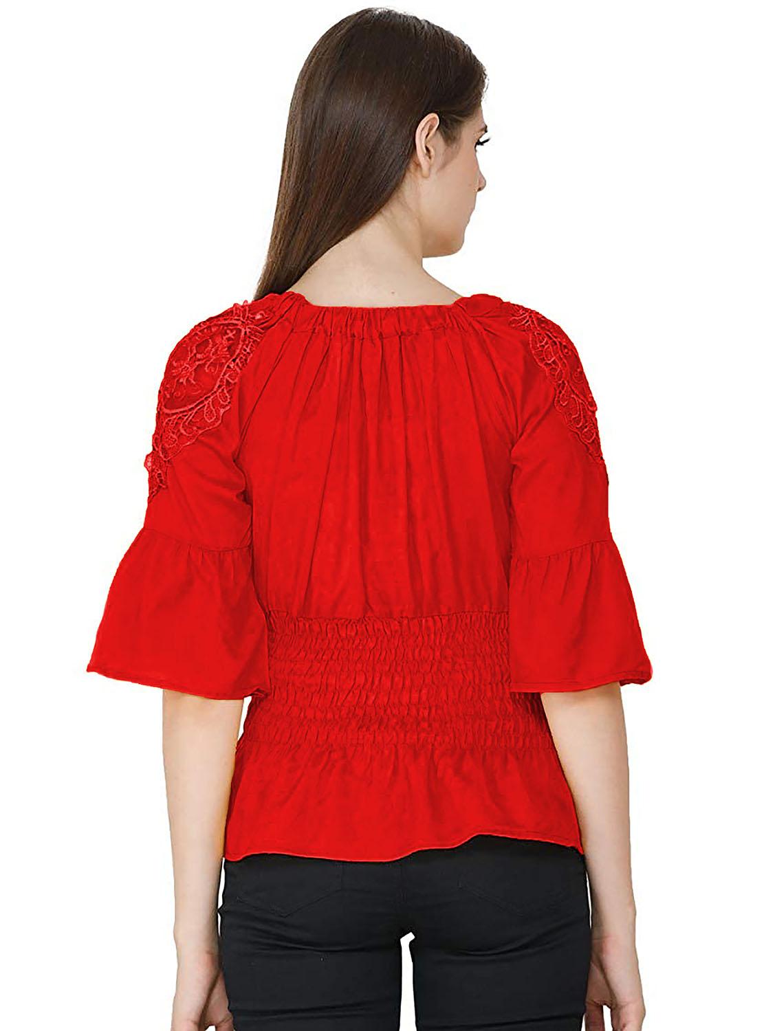 women's ruffle boat neck top - 19899984 - Standard Image - 2