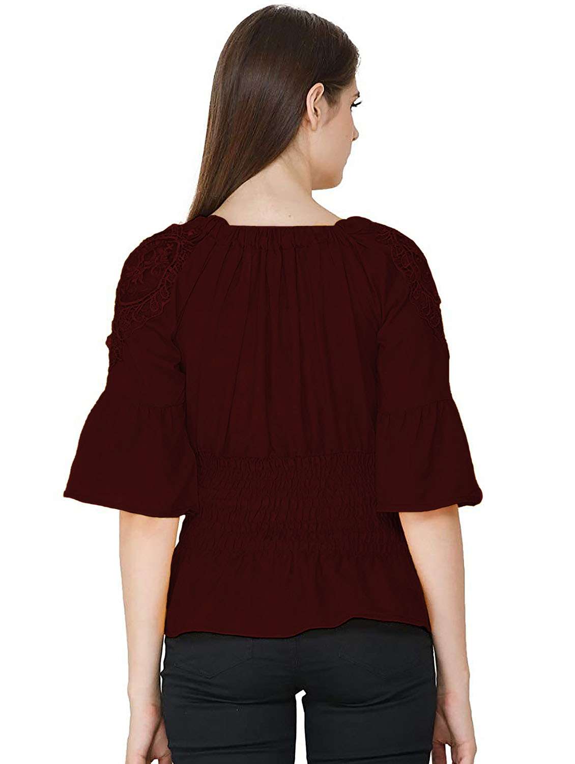 women's peplum boat neck top - 19899985 - Standard Image - 2