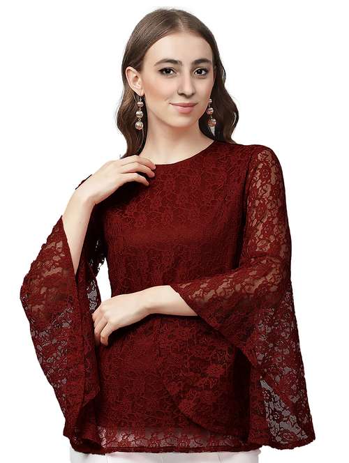 women's straight round neck top - 19900012 -  Standard Image - 0