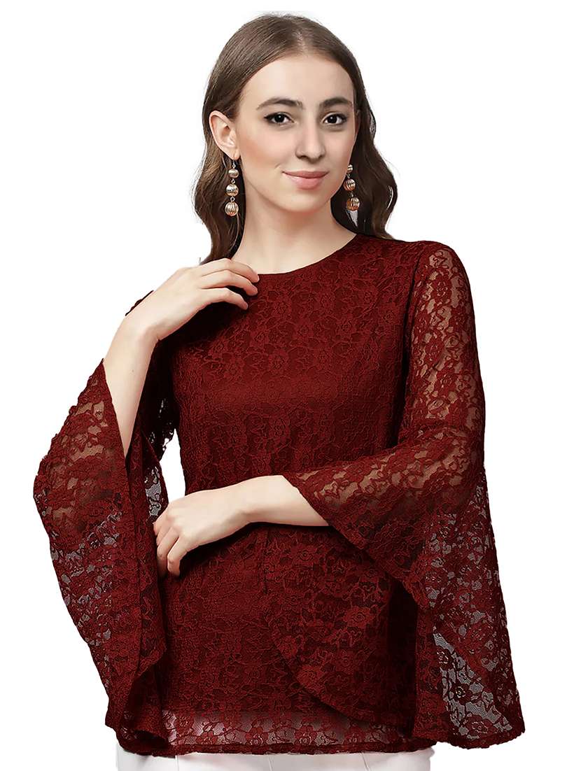 women's straight round neck top