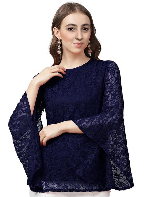 women's straight round neck top - 19900013 - Standard Image - 0