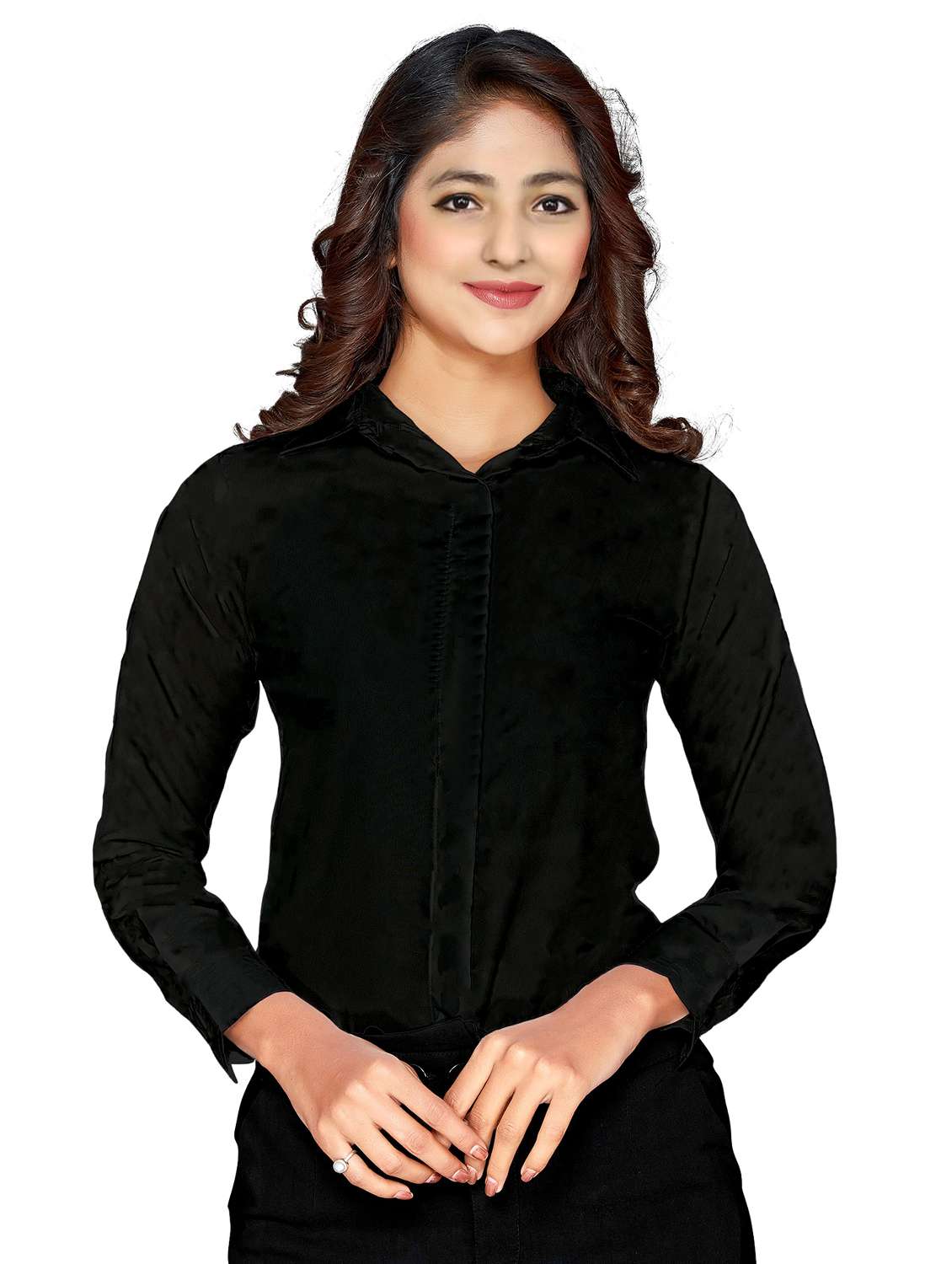 black solid straight top