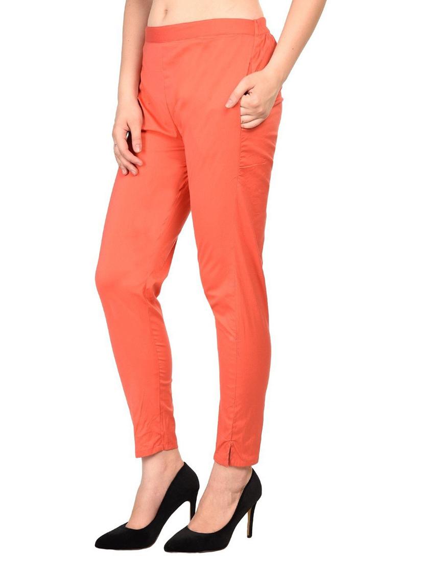 women mid-rise solid flat front trouser - 19904512 - Standard Image - 2