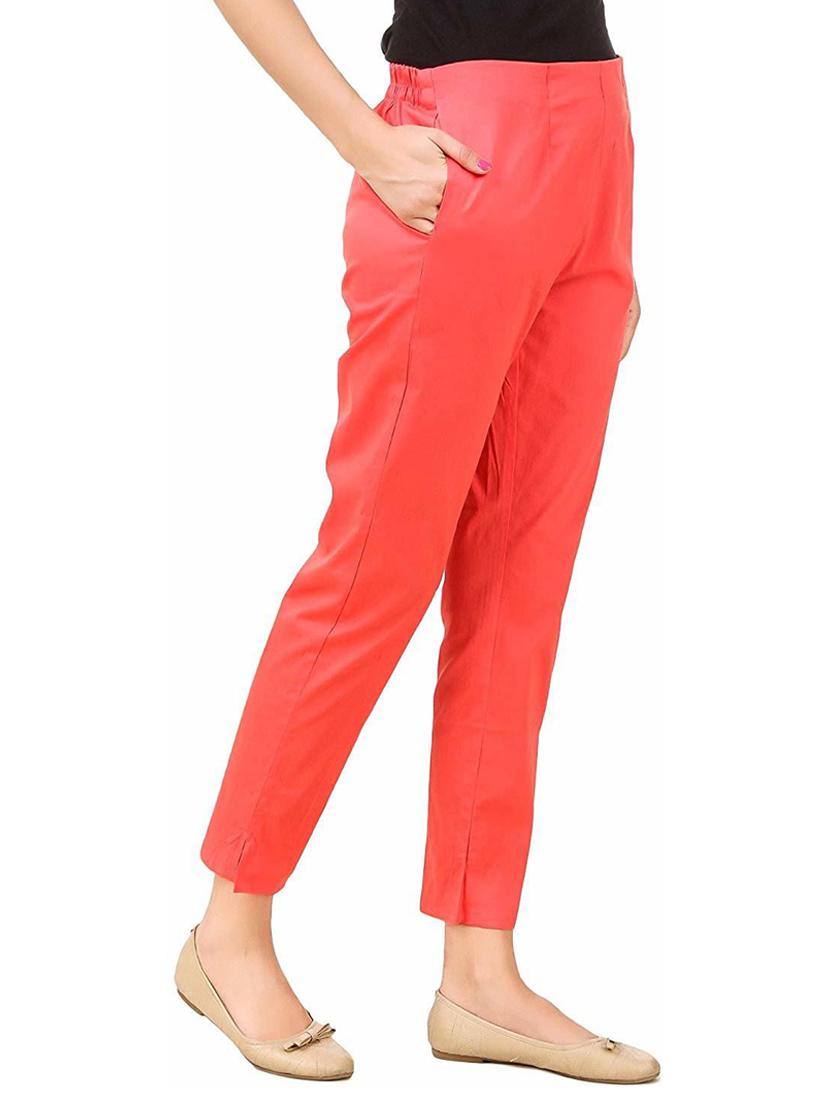 women mid-rise solid flat front trouser - 19904520 - Standard Image - 2
