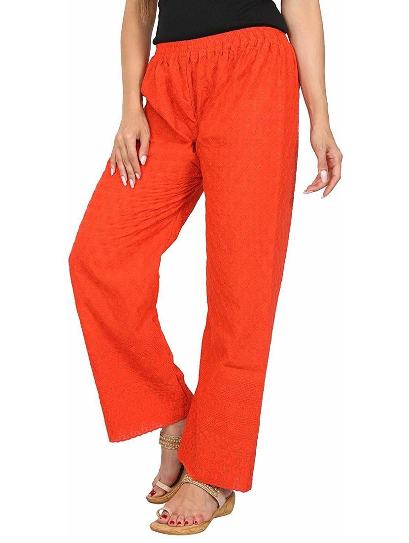 tonal embroidered orange palazzo - 19904994 - Standard Image - 2