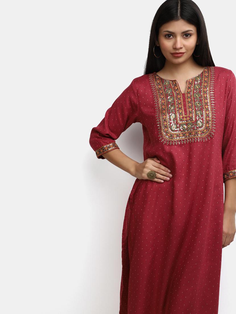 women's straight kurta - 19905039 - Standard Image - 2