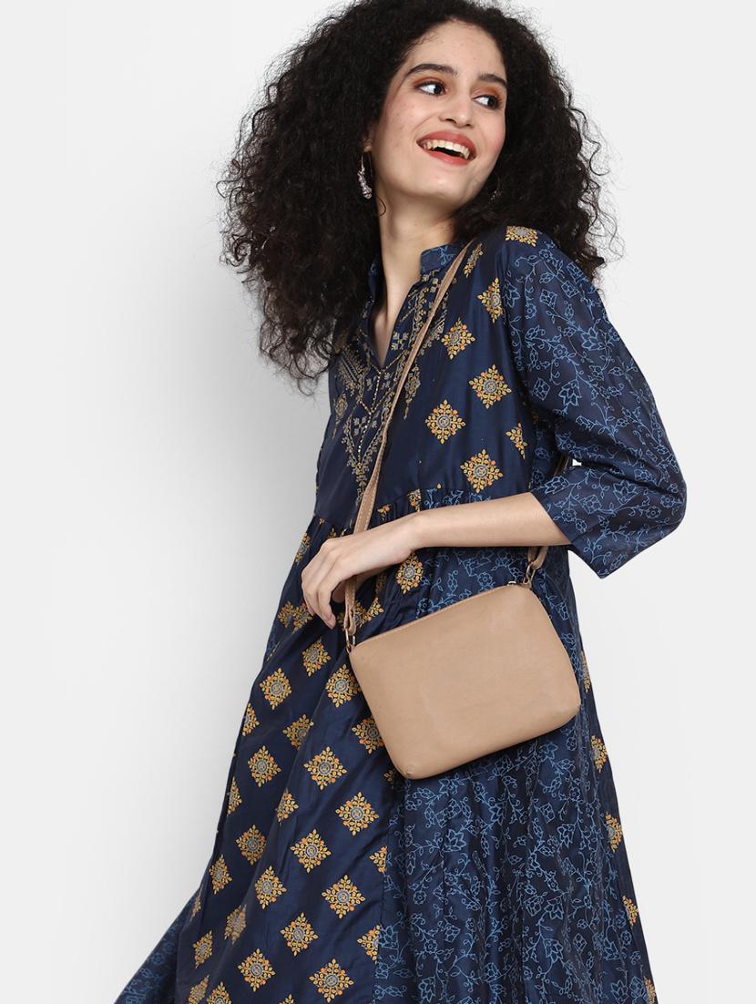 blue printed anarkali kurta - 19905045 - Standard Image - 2