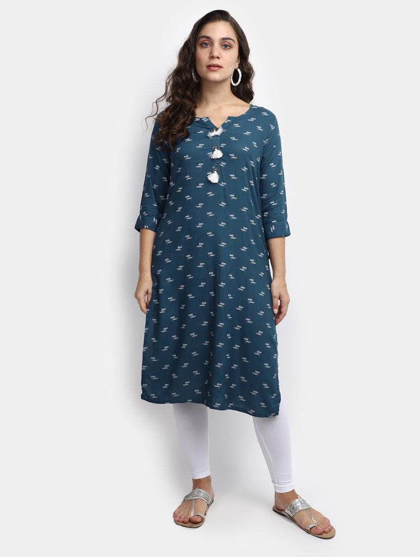 green printed anarkali kurta - 19905060 - Zoom Image - 0