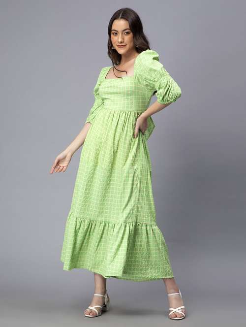 women's tiered dress checks dress - 19905846 -  Standard Image - 0
