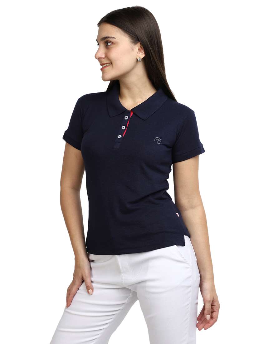 women's plain polo neck t-shirt - 19906176 -  Standard Image - 2