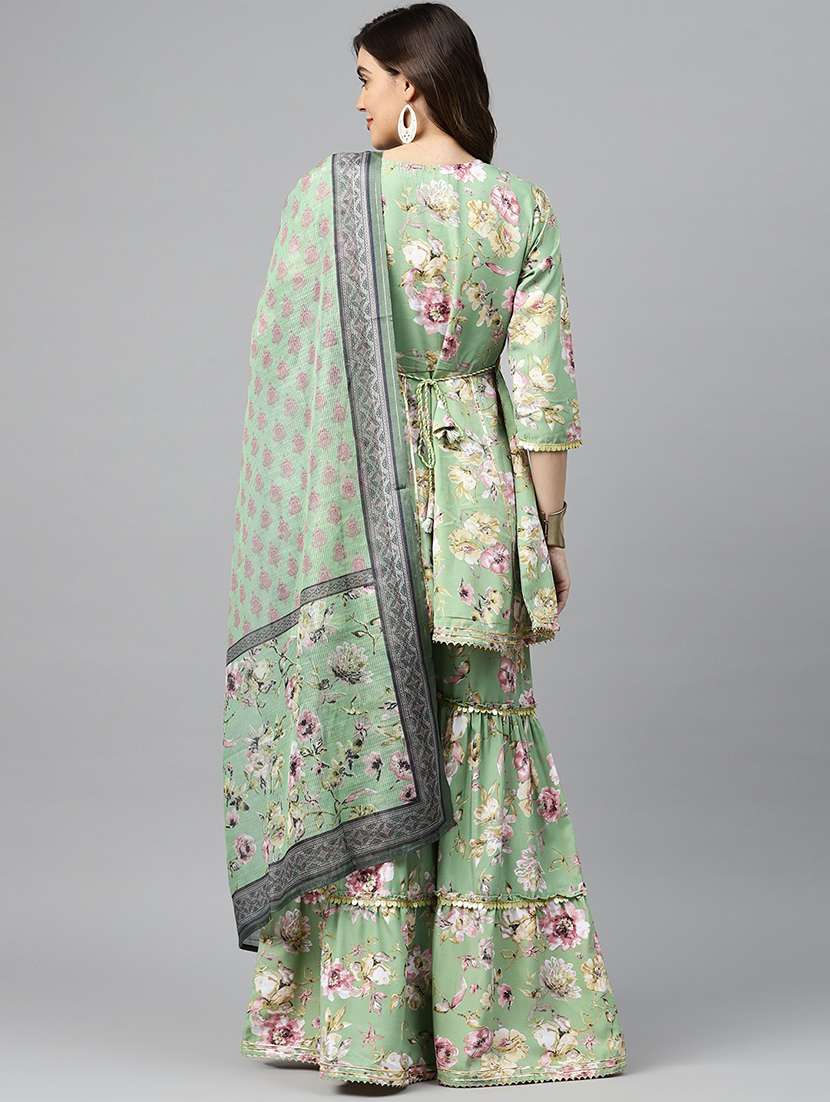 printed kurta sharara set with dupatta - 19906273 -  Standard Image - 2