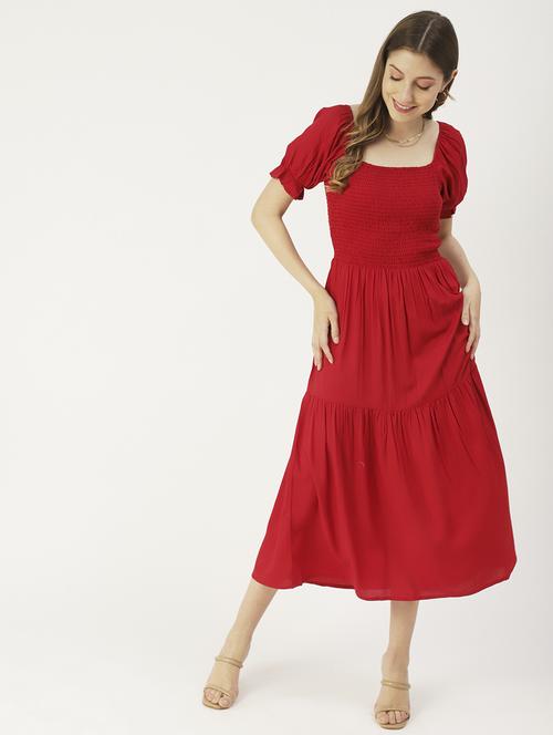 women's tiered dress solid dress - 19907156 -  Standard Image - 0