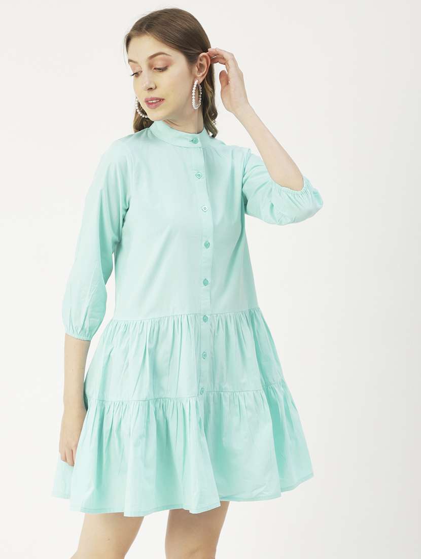 women's tiered dress solid dress