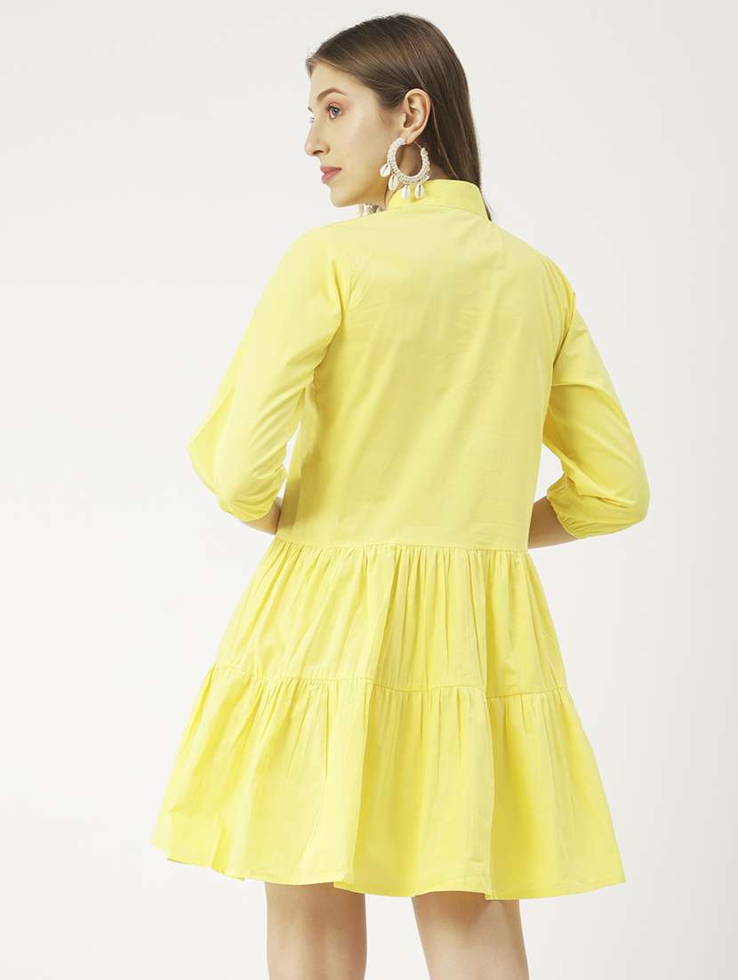 Women's Tiered Dress Solid Dress