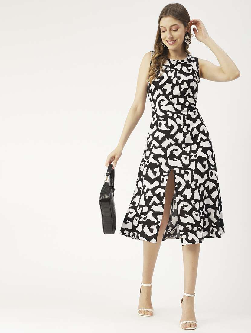 women's fit & flare printed dress