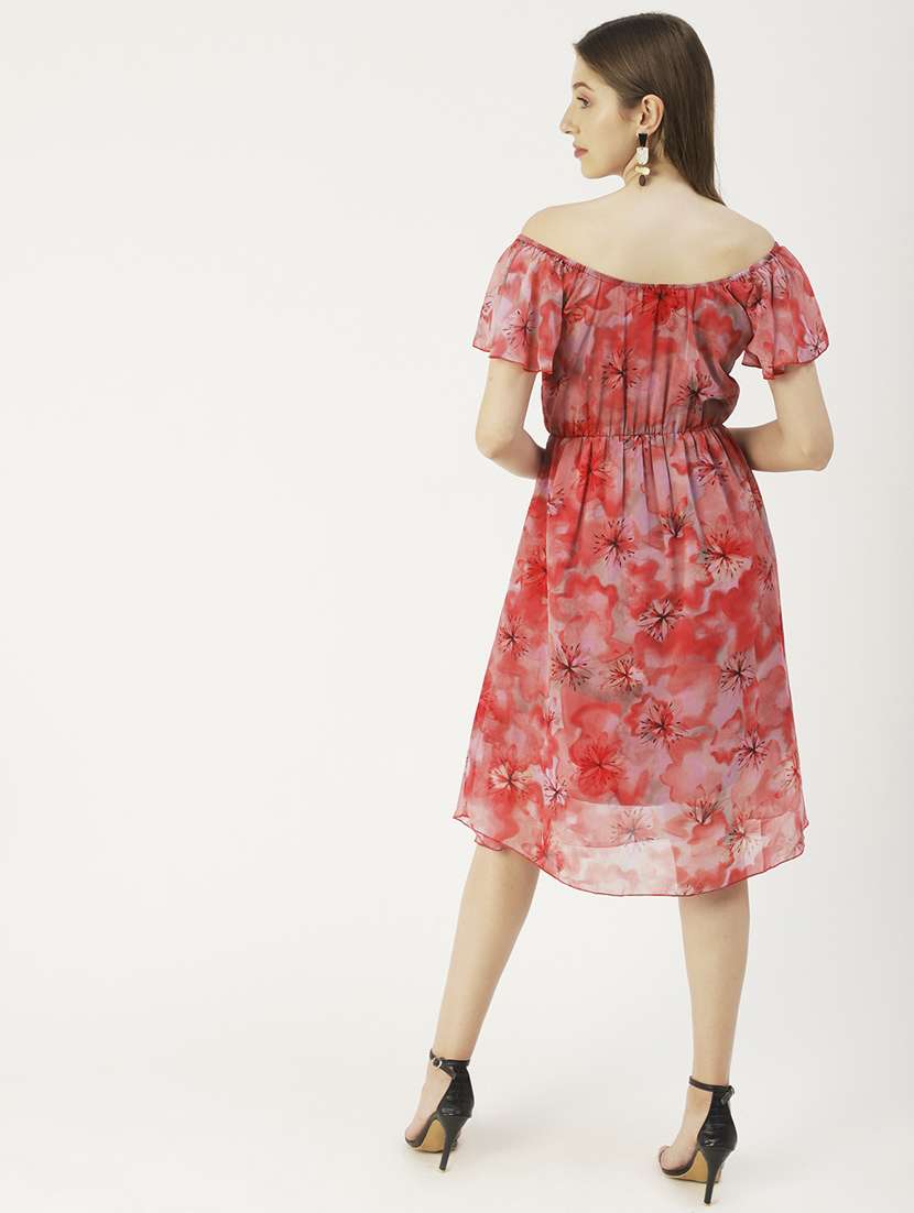 women printed off shoulder dress - 19907194 -  Standard Image - 2
