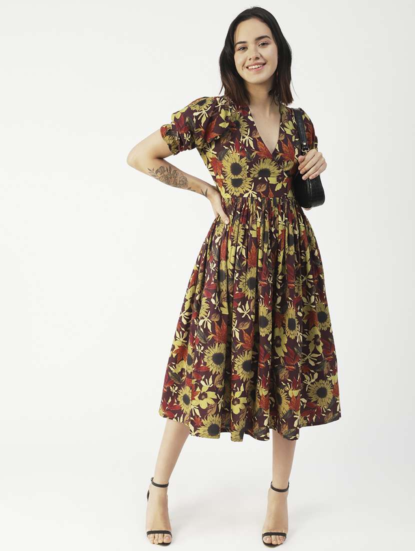 women's fit & flare floral dress