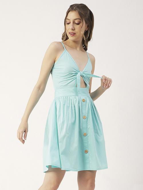 women's fit & flare solid dress - 19907211 -  Standard Image - 0