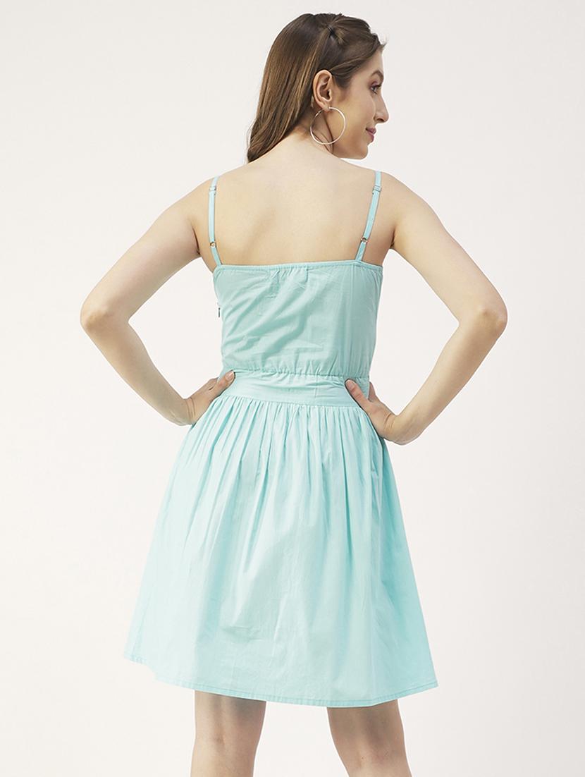 women's fit & flare solid dress - 19907211 - Standard Image - 2