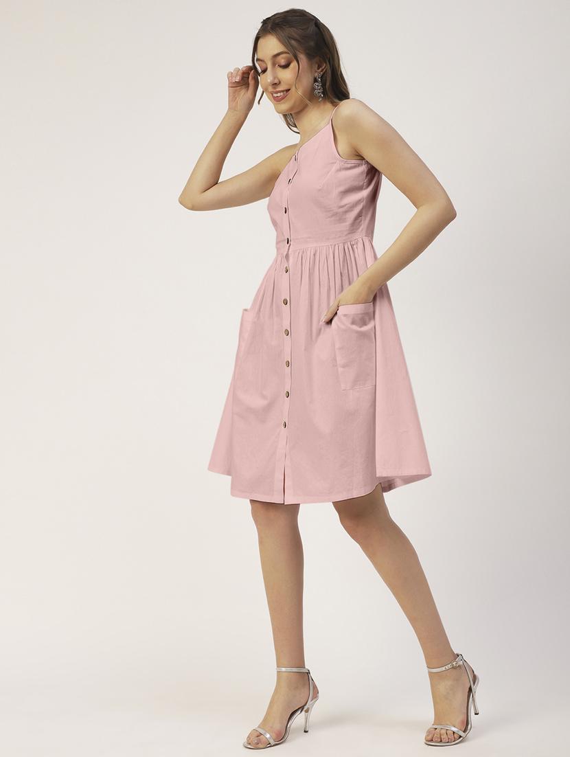 women's fit & flare solid dress - 19907231 -  Zoom Image - 0