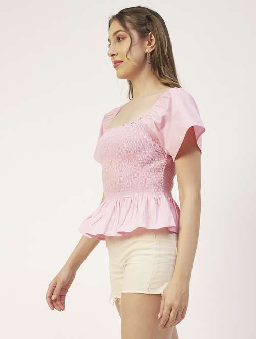 women's peplum square neck top - 19907261 - Standard Image - 0