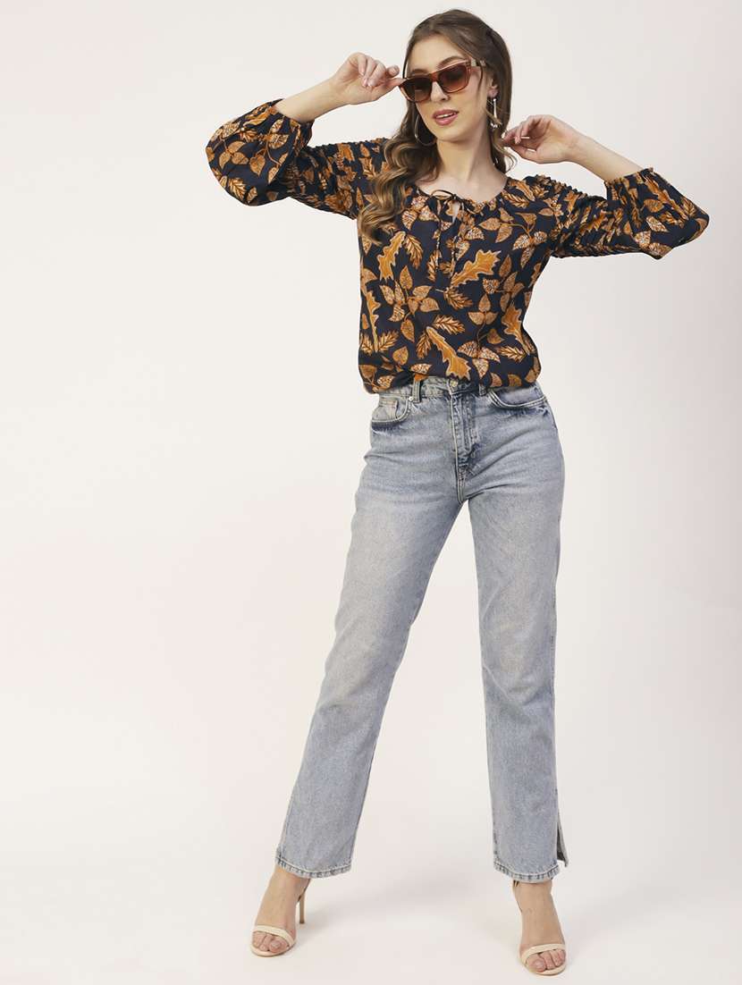 women's a line tie-up neck top - 19907277 -  Standard Image - 2