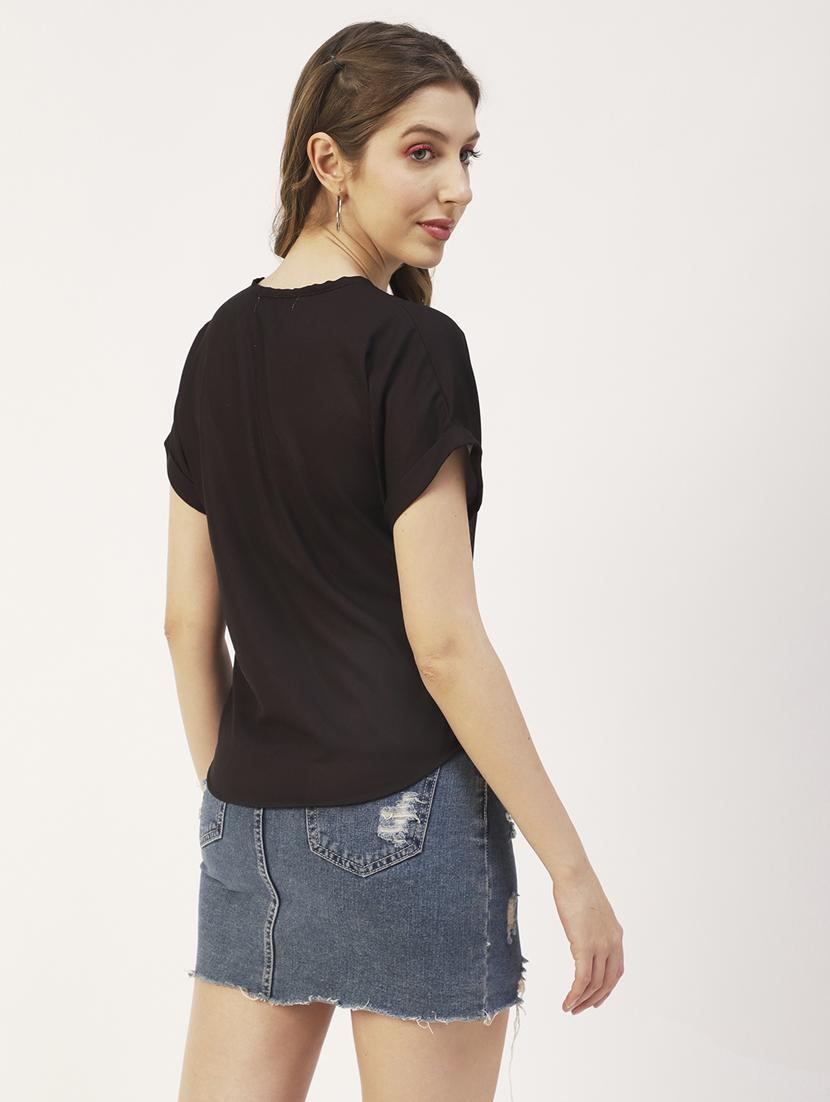 women's straight round neck top - 19907294 - Standard Image - 2