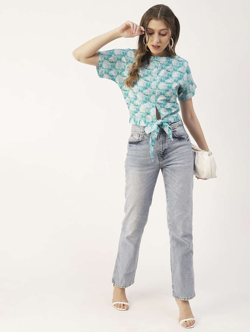 women's straight round neck top - 19907302 -  Standard Image - 2