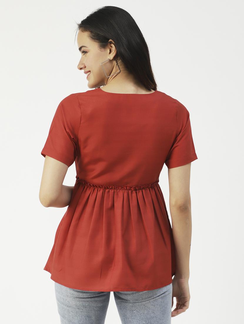 women's peplum v neck top - 19907323 - Standard Image - 2