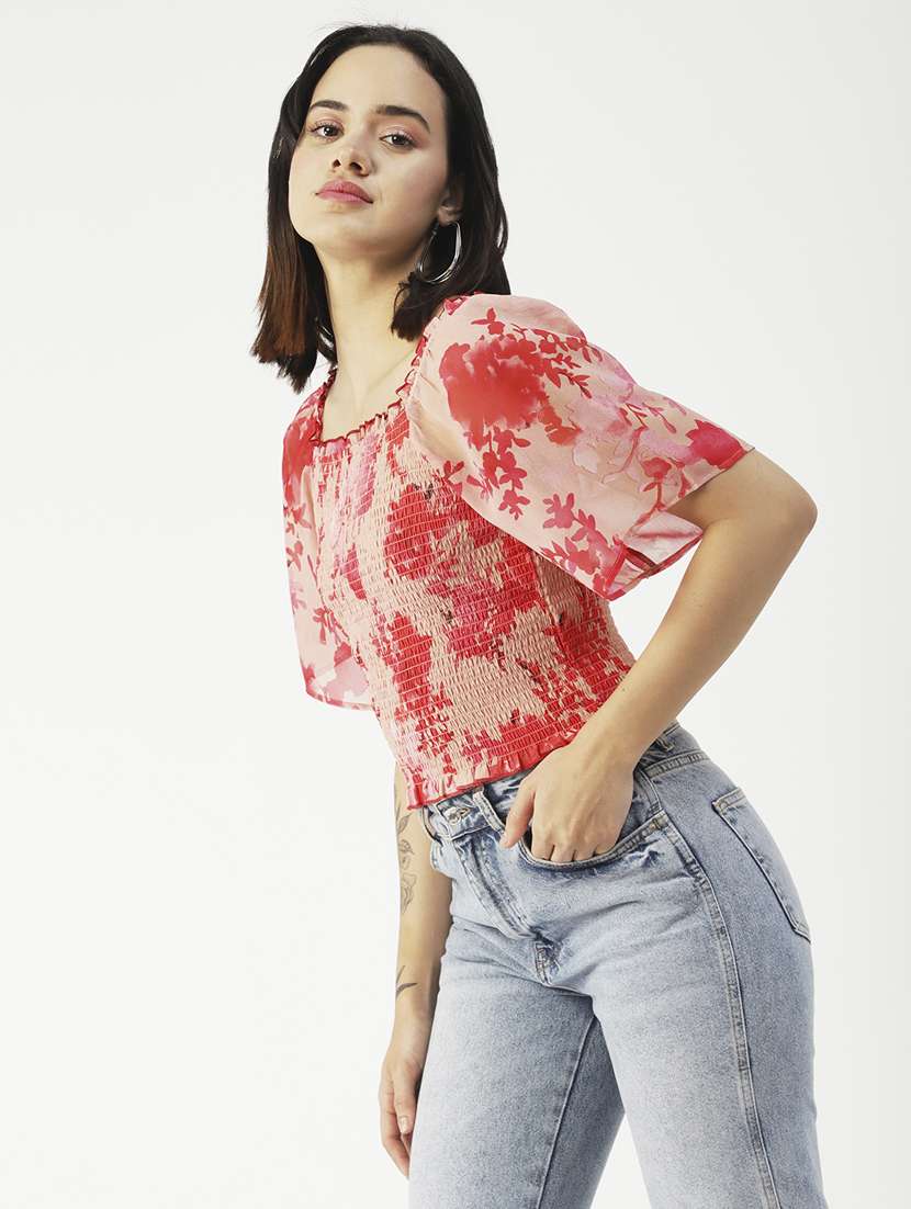 women's crop square neck top