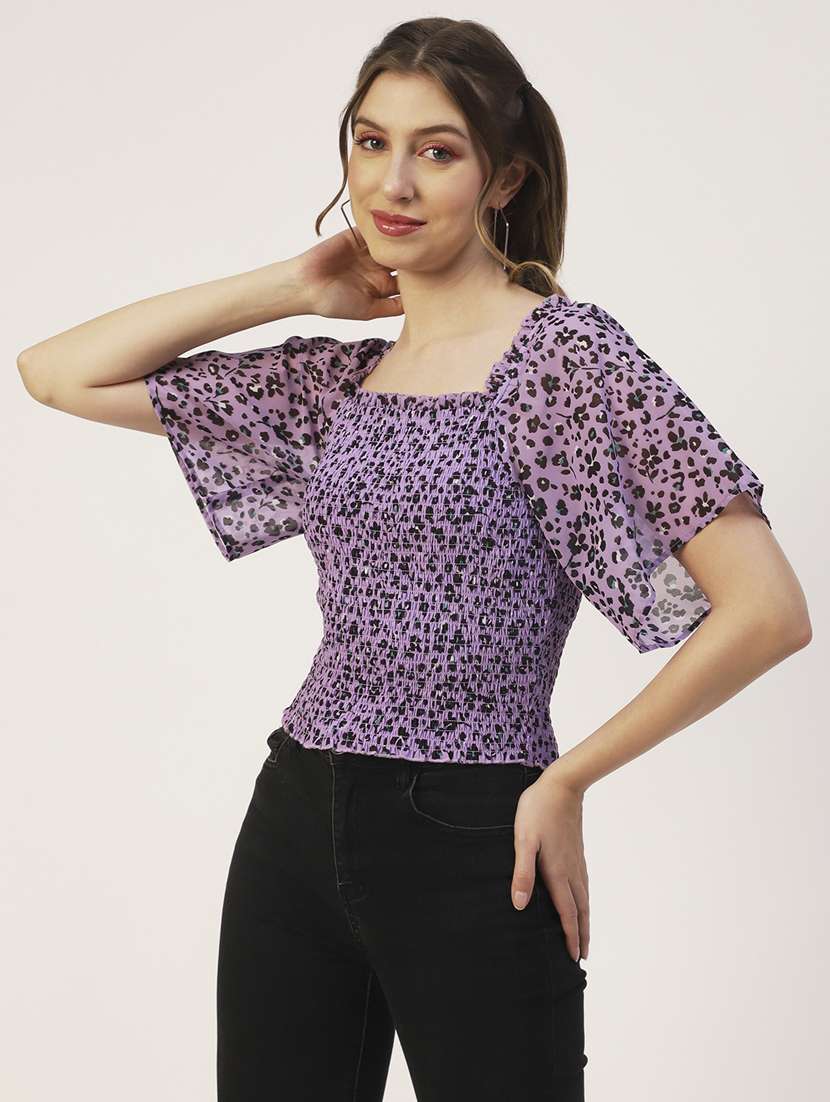 women's blouson square neck top